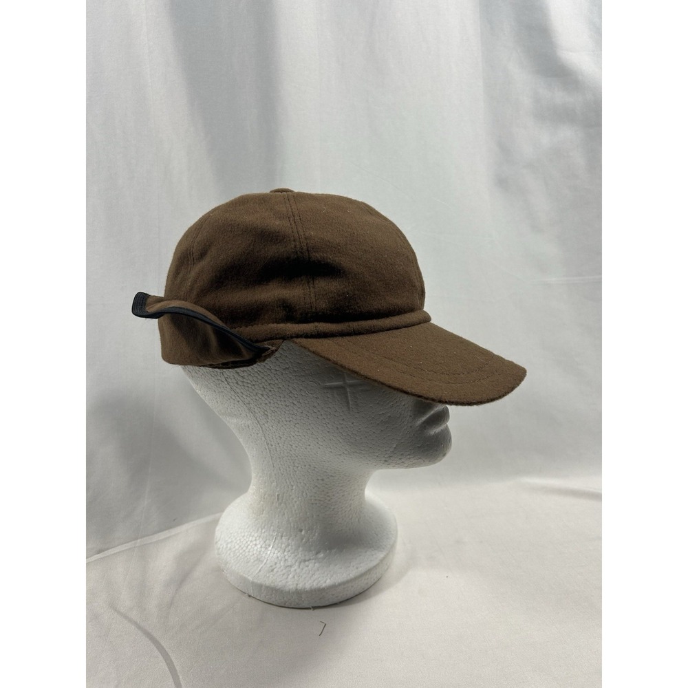 Panizza Italy Brown Wool Hunting Winter Cap Hat Ear Flaps Size 57 Made in Italy